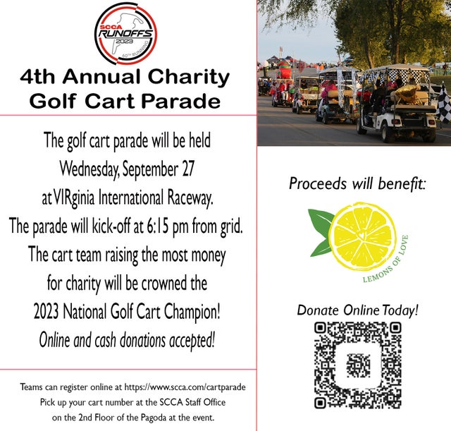 SCCA Runoffs Golf Cart Parade Donation